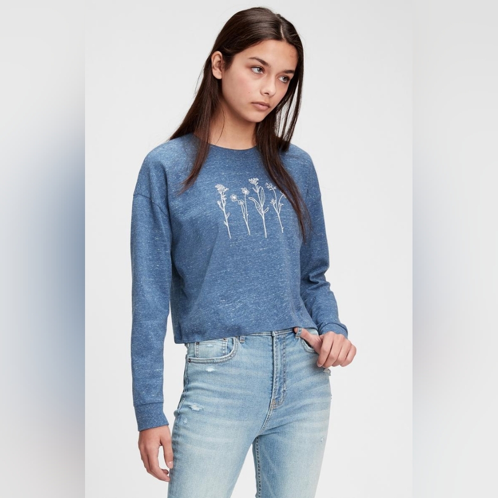 Gap Teen Girl's Organic Crop Graphic Tee Size 8